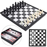Peradix Ajedrez Juego-Ajedrez Magnético de Rompecabezas- 3 in 1 Ajedrez y Damas Plegable y fácil de Llevar- Ideal para…